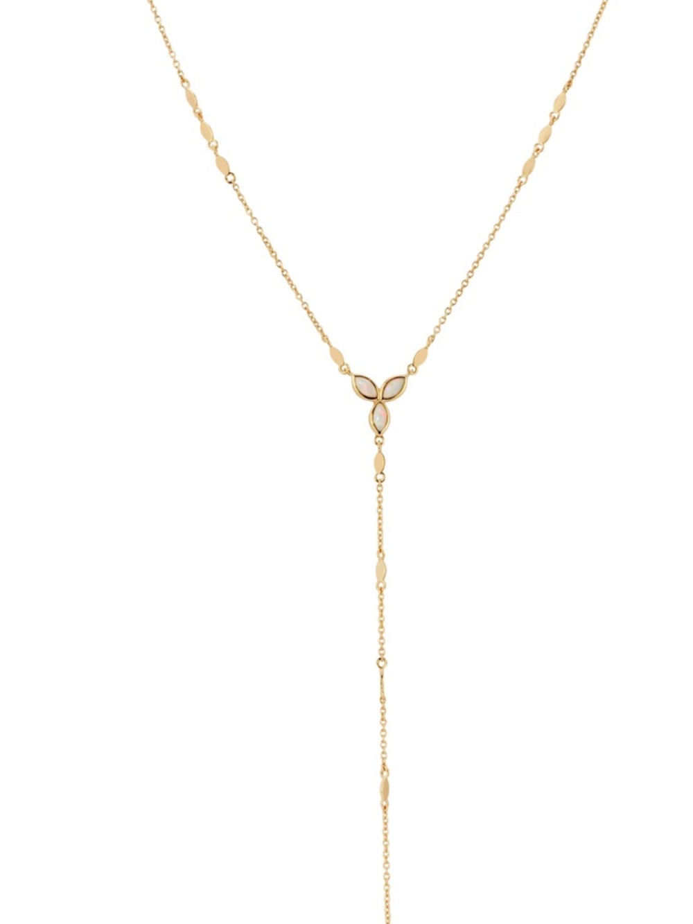Lili Claspe Gold Plated Floral Opal Lariat Necklace